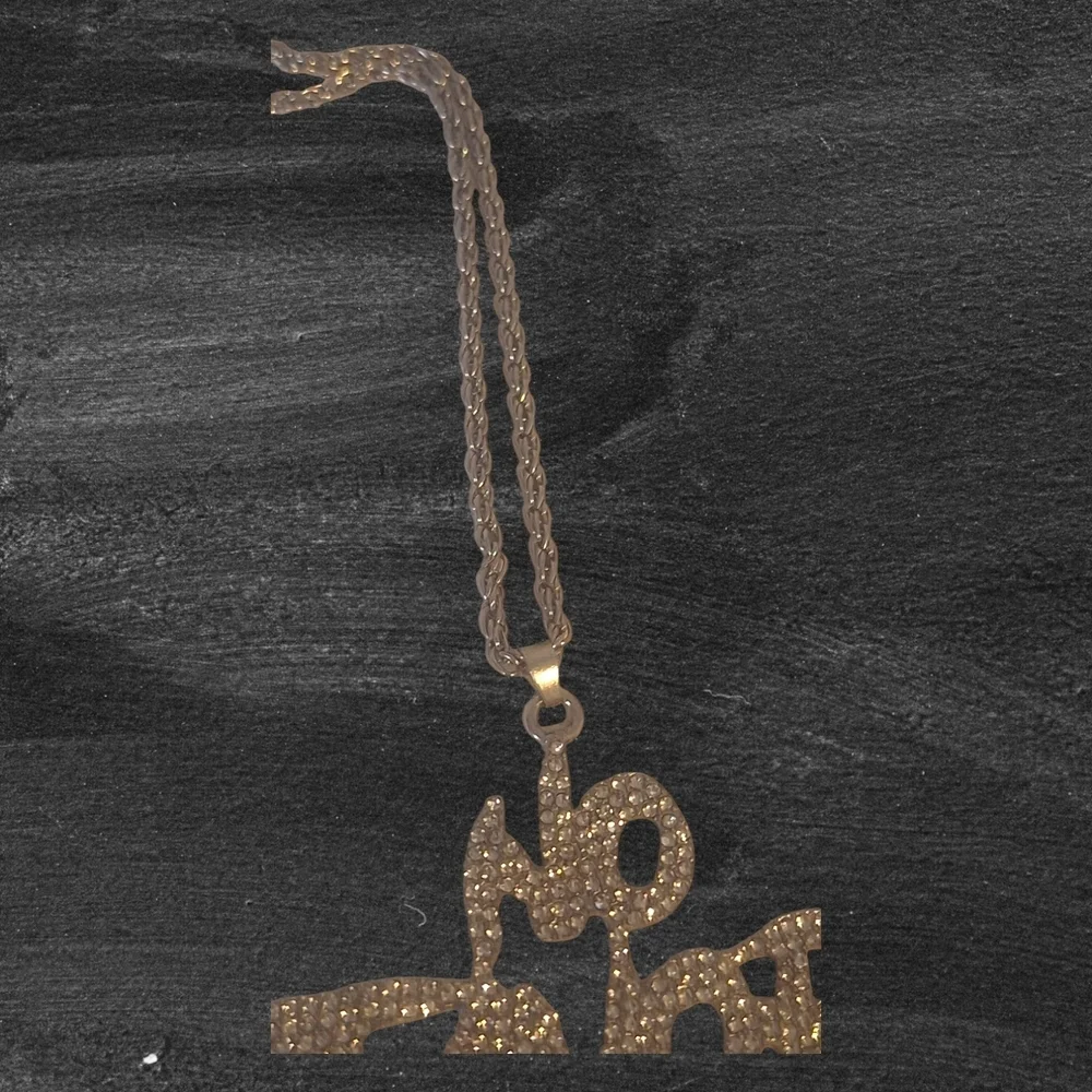 Rhinestone 'No Favors' Pendant Necklace